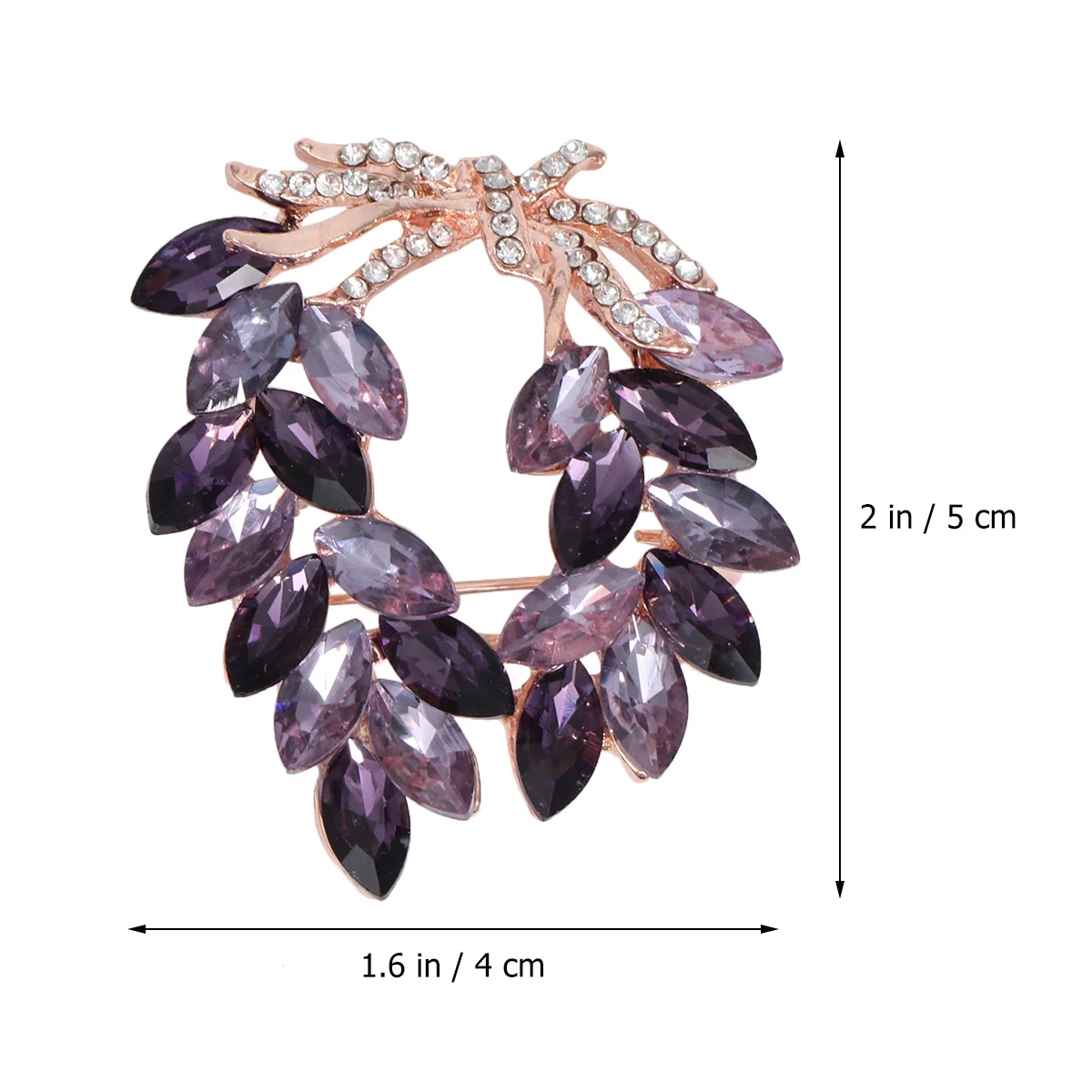 

Sea Grass Shaped Glass Brooch Purple Women Brooch Creative Clothes Accessories Elegant Breastpins Festival Gift Jewelry