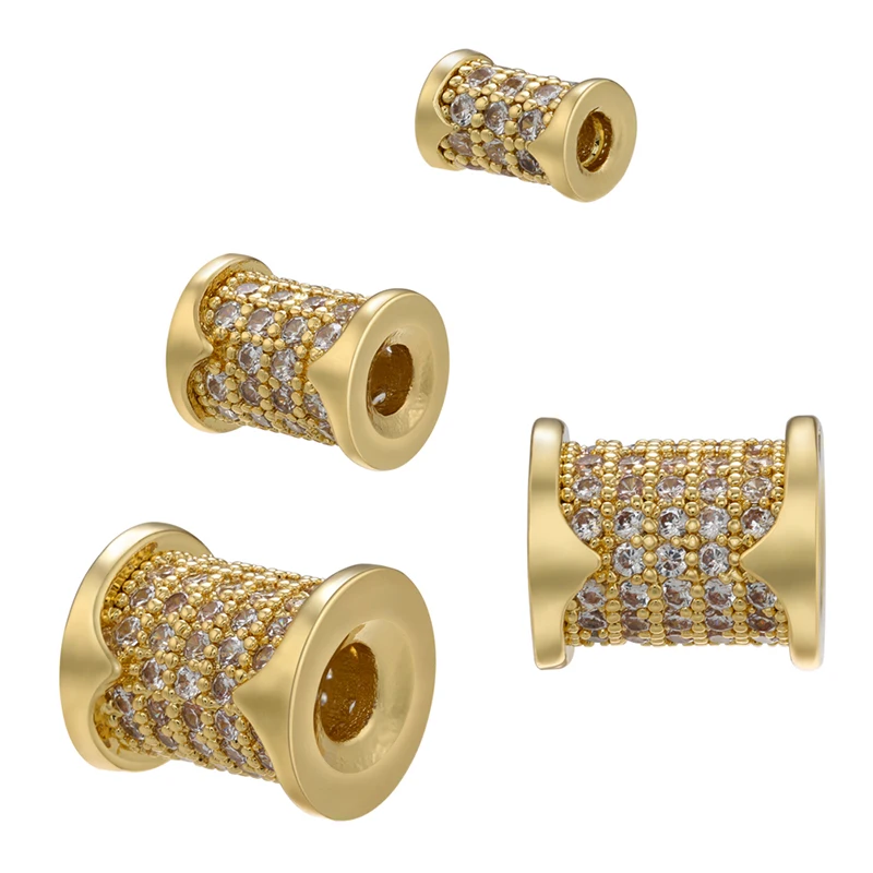 Zhukou 4/6/8mm Perlen für die Schmuck herstellung Zirkonia Perlen für Armbänder zylindrische Perlen Schmuck herstellung liefert vz313