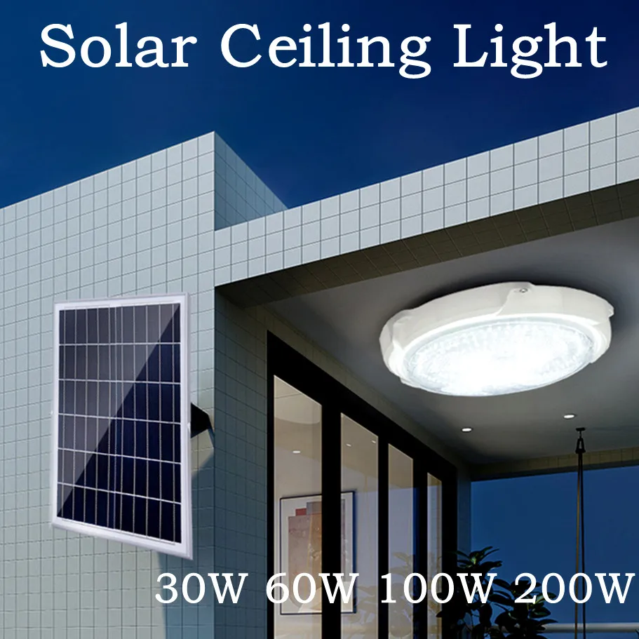 

Solar Light Ceiling Light Outdoor Separate Panel IP66 Waterproof Indoor Solar-Power Lamp Corridor Light for Garden Decoration