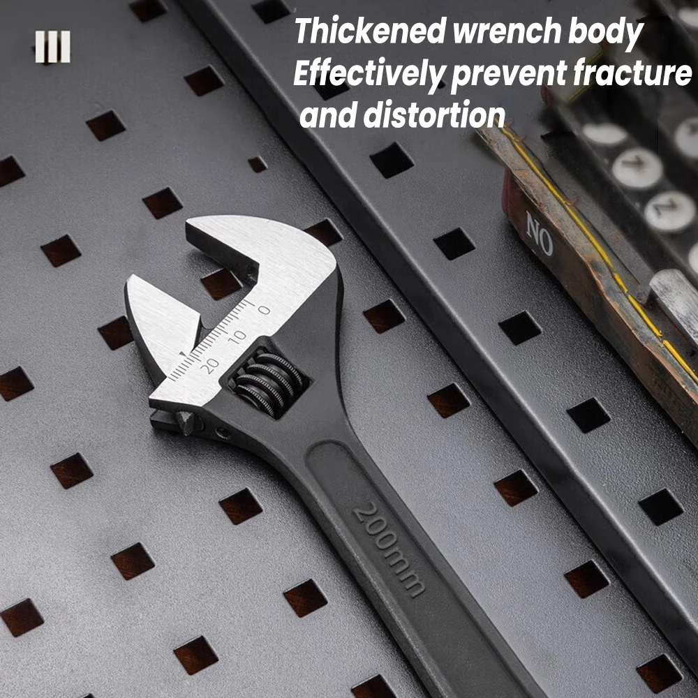 Large Opening Adjustable Spanner with Slide Design Household Tools Multifunctional Wrenchs 6/8/10/12/15 Inches Hand Tools