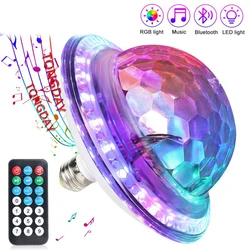 Bombilla LED de bola mágica para decoración de KTV, luces nocturnas de escenario con Altavoz Bluetooth inteligente, luz de techo de música colorida para discoteca, E27