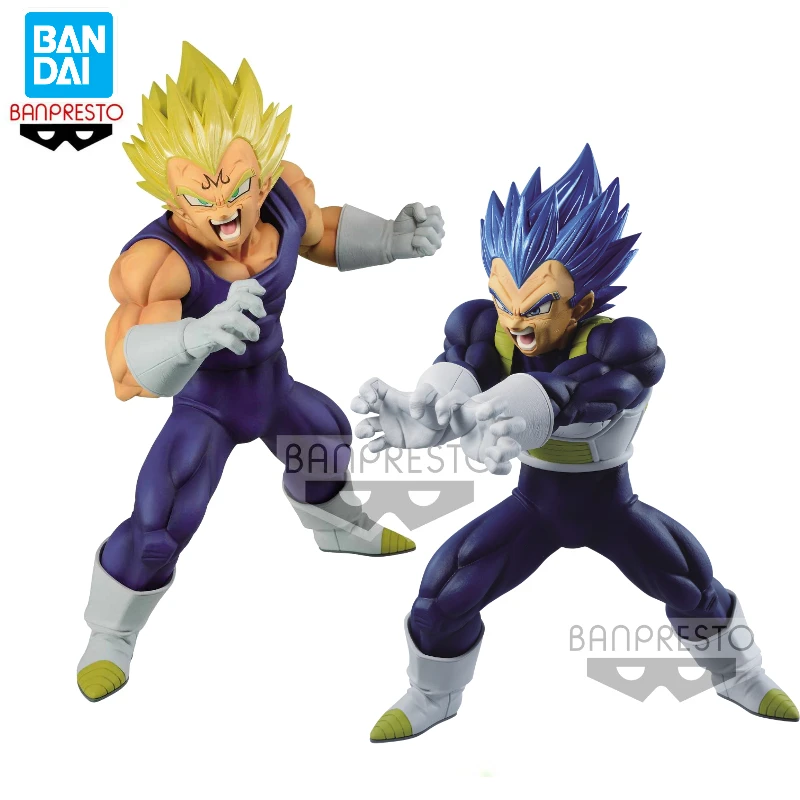 In Stock Bandai BANPRESTO MAXIMATIC Dragon Ball Super Saiyan God Blue Hair Vegeta Anime Action Figure Toy Gift Model Collection