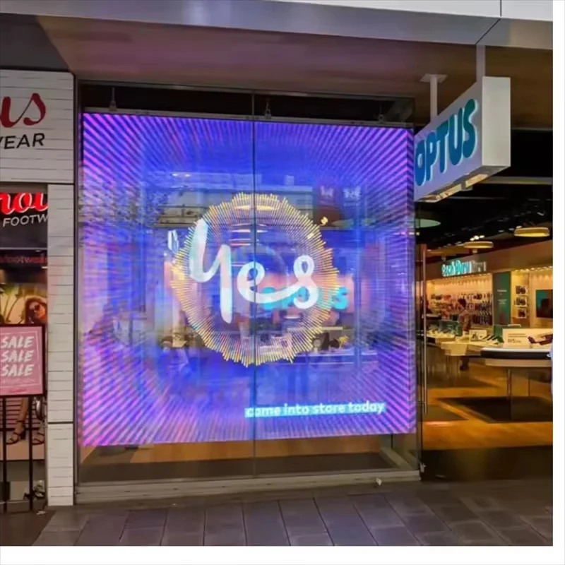 Bendable Flexible Transparent LED Film Screen Seamless Splicing Display for Curved Glass - view 5