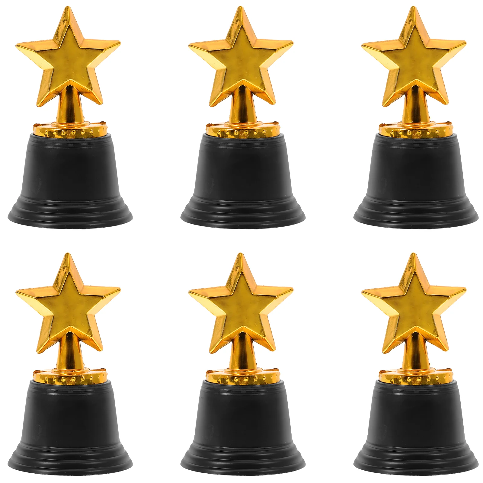 

6 Pcs Trophy Plastic Gifts Decoration Black Award Trophies Staff Party