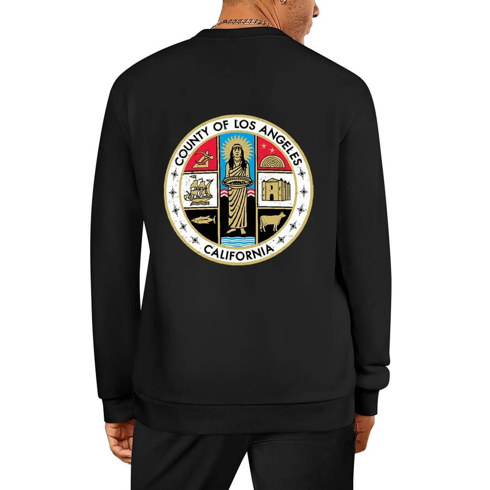 

Seal of Los Angeles California County Colored merch Pullover men's sweat-shirt tracksuit men hooded sweatshirt for men