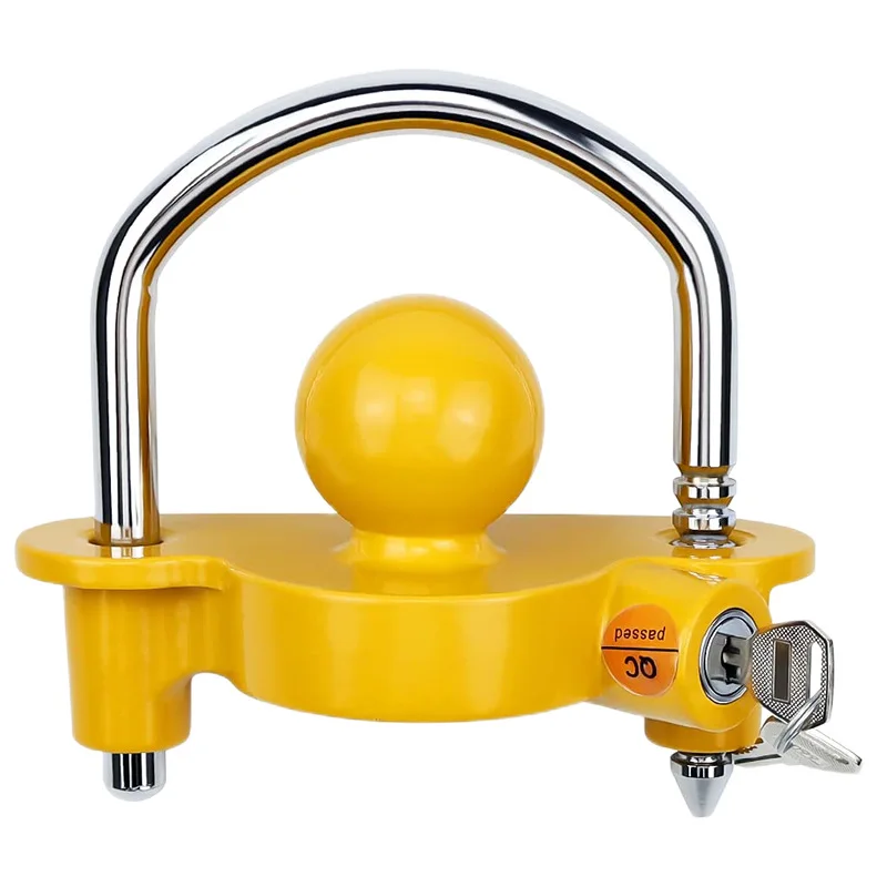 

4PCS trailer RV modification accessories trailer anti-theft lock yellow flower basket lock connector ball cover hook type lock