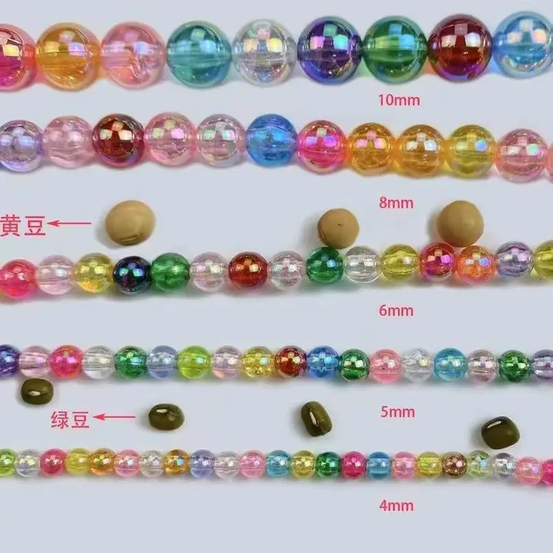 3/4/5/6/8/10mm colorato AB Symphony Ball Bubble Beads colore acrilico Bead accessori per gioielli fai da te