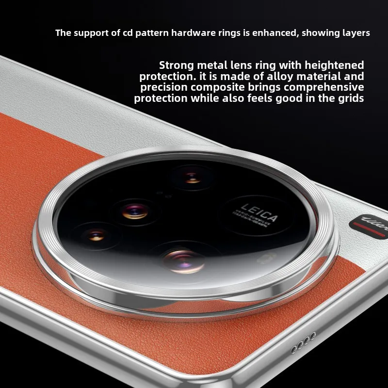 حافظة لهاتف Xiaomi 15 Ultra Mi 14 Ultra حافظة فاخرة مطلية بالجلد المعدني غطاء إطاري لهاتف Xiaomi15 Ultra مقاوم للصدمات Funda