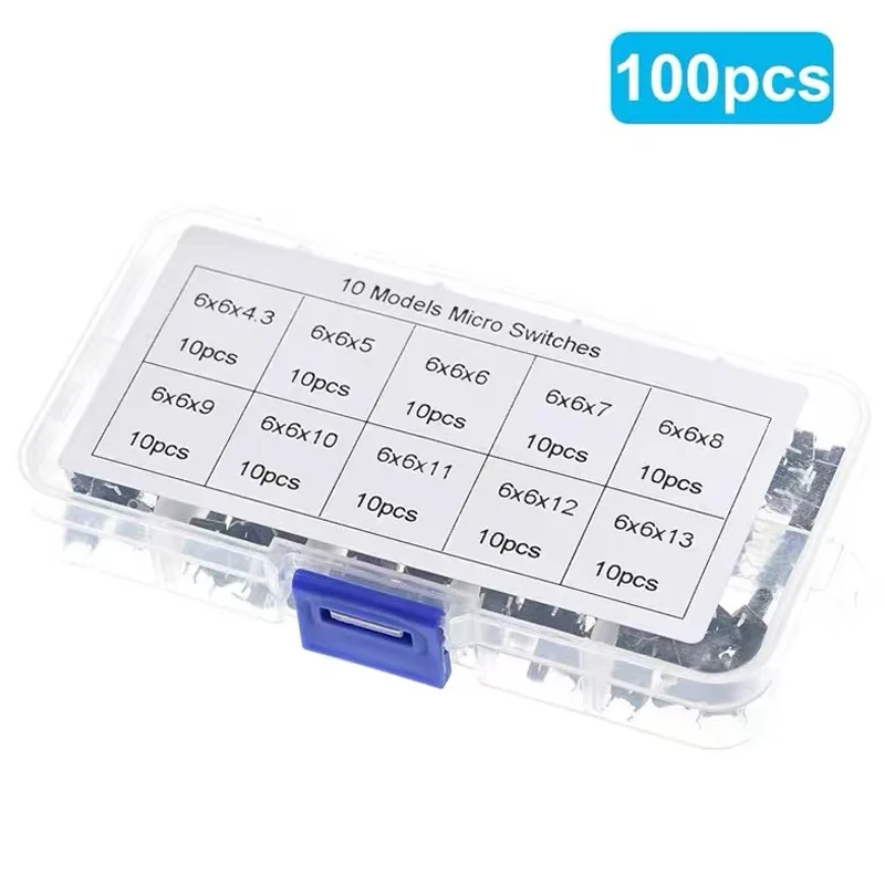 10 types of 100/200 micro switch buttons 6*6 vertical panel switch buttons Repair switch buttons