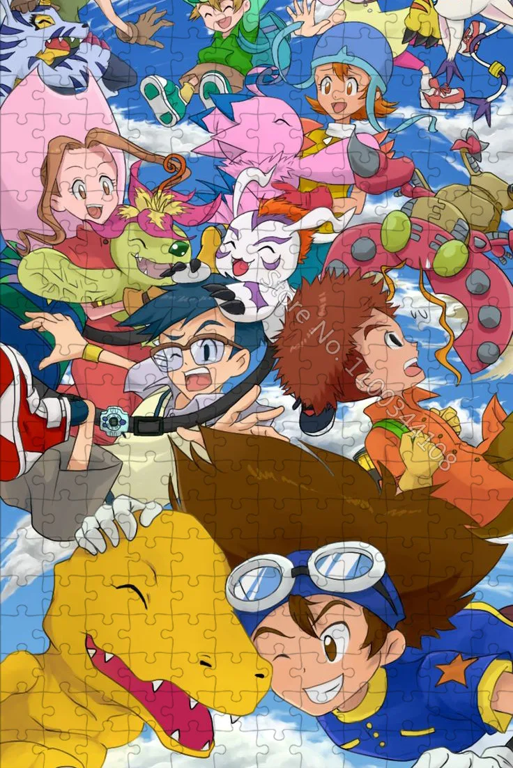 300/500/1000 Pieces Digimon Adventure Puzzles Digital Monster Japanese Anime Jigsaw Puzzle Adult Stress Relieving Leisure Toys