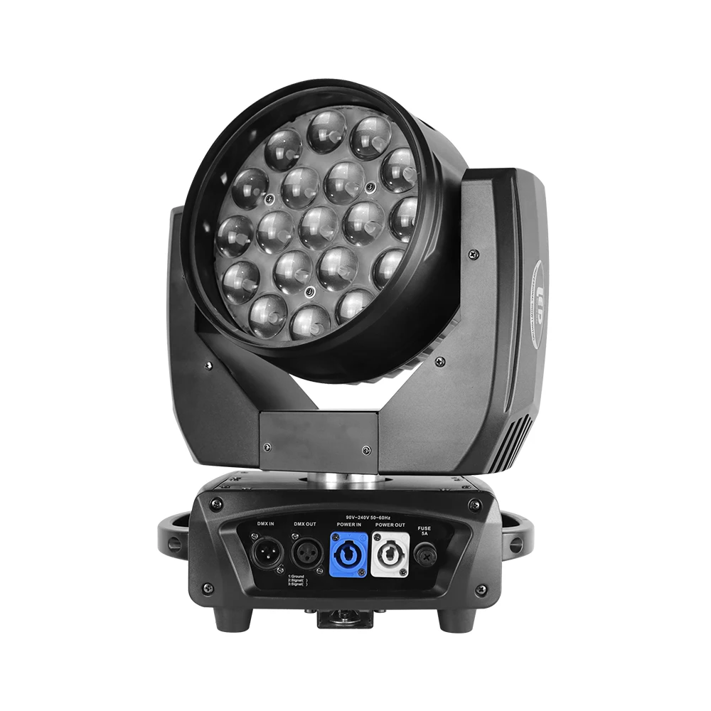 19x15W Zoom Wash Moving Head Lighting RGBW Strobe With DMX512 Control For DJ Disco Home Party Nightclub