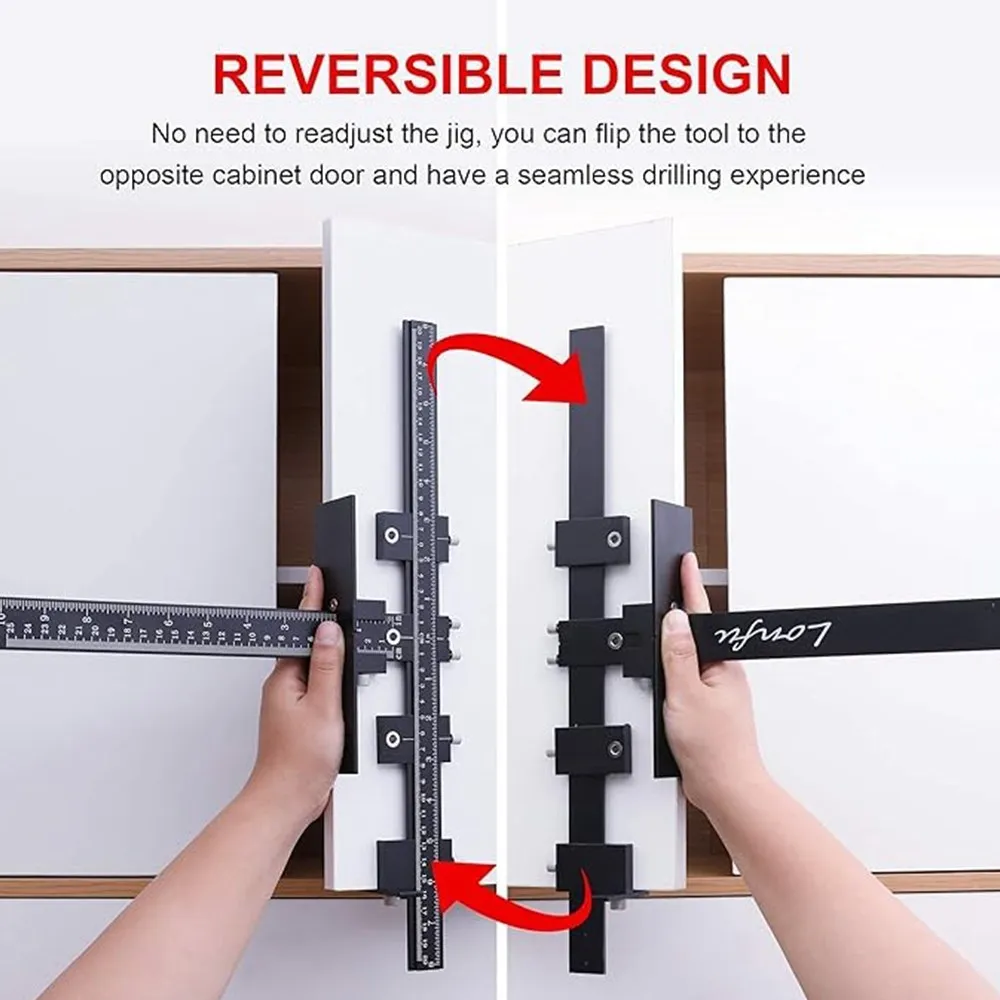 قابل للتعديل خزانة الأجهزة الرقصة لتركيب سريع ودقيق مقبض درج الباب مقبض سحب دليل الحفر محدد الألومنيوم #3