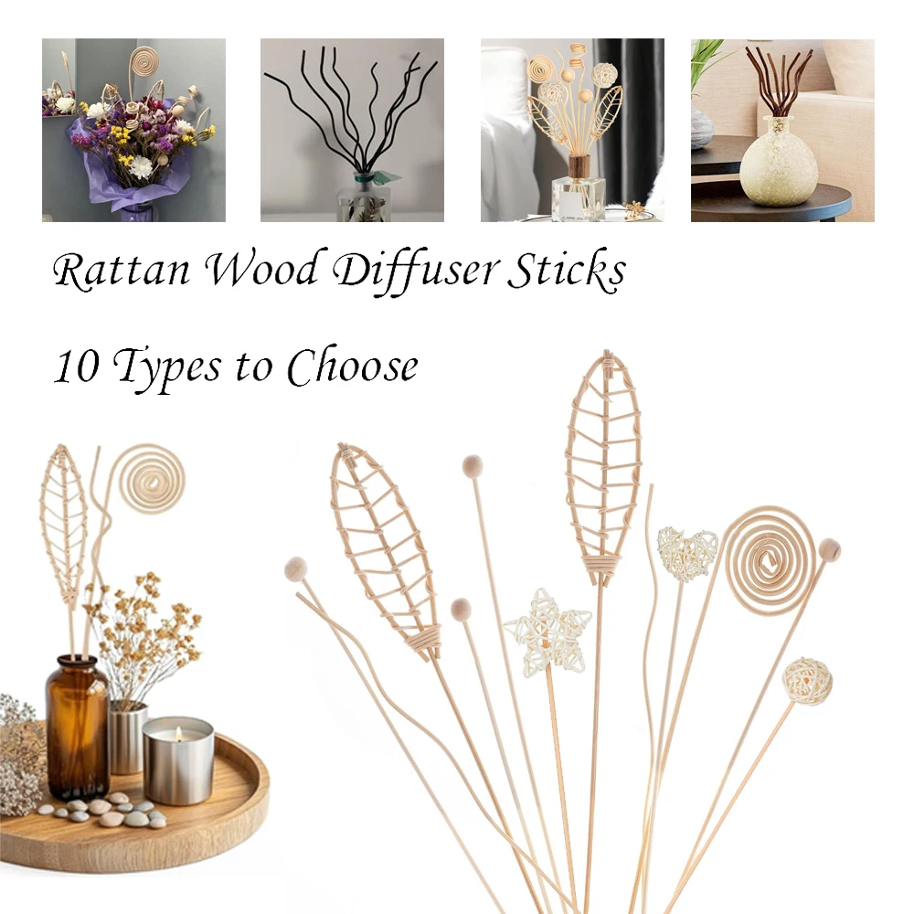 

5/15Pcs Long Wavy Rattan Reed Diffuser Sticks Fragrance Diffuser Replacement Refill Airs Freshener Home Fragrance Accessory 3mm