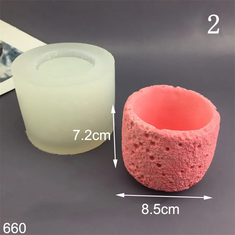 Rock Cup Silicone Mold Set - Multi-Size Candle Vessel & Planter for Concrete Gypsum Diffuser, Scandi Ins Style DIY Craft Kit