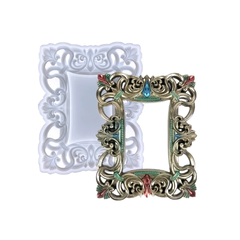 Diy Desktop Decor Semi-stereoscopic Fancy Lace Photo Frame Ornament Silicone Mol