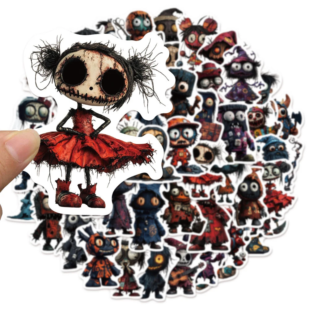 

10/30/50pcs Horror Gothic Style Doll Cartoon Stickers for Skateboard Laptop Guitar Helmet Vinyl Cool Graffiti Sticker Decoration