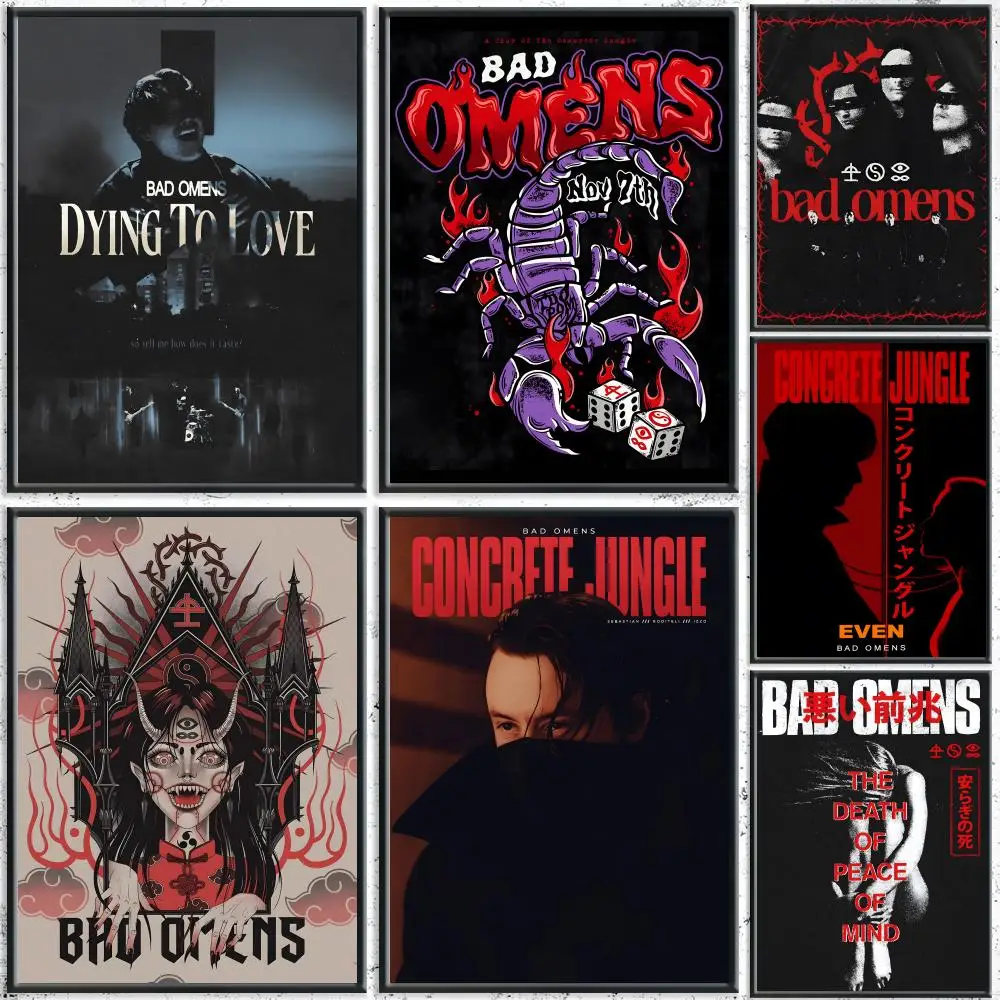 Popular Band Bad Omens Poster HD Waterproof Self-Adhesive Wall Art – Multi-Scene Use, Top Gift Pick