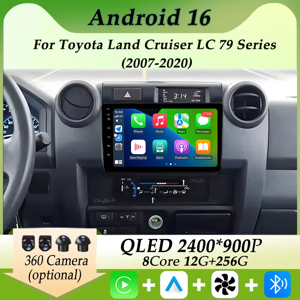 

Car Radio Multimedia Player Carplay Android GPS Navi for Toyota Land Cruiser LC 79 Series 2007 - 2020 Split Screen DSP Stereo BT