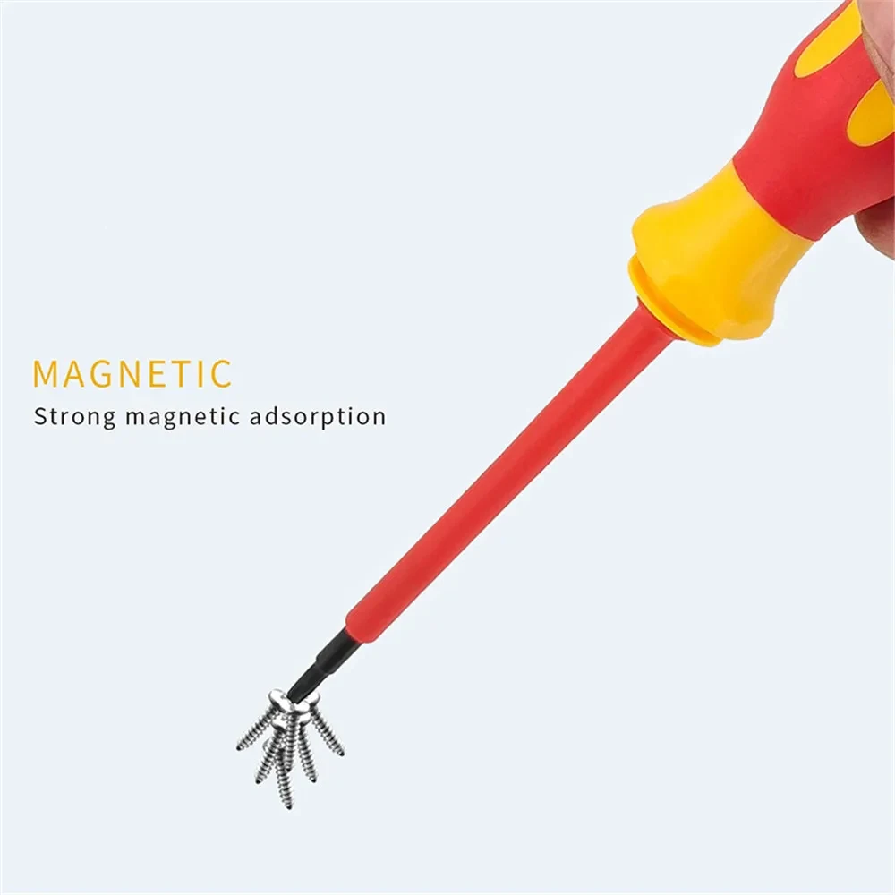 New hexagonal screwdriver Insulated electrician screwdriver high hardness set household magnetic cross word shaped plum blossom