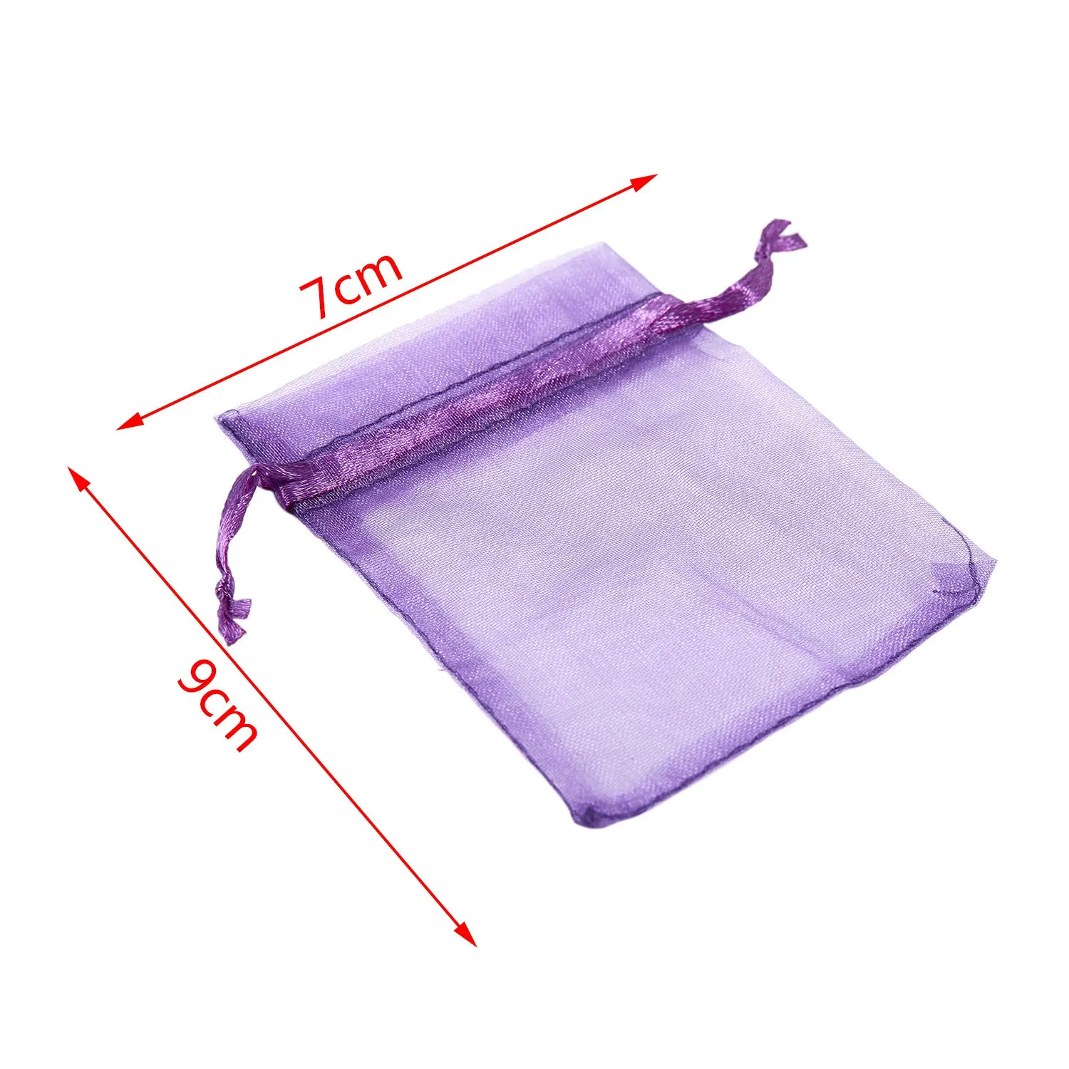 10 Pack Beautiful Dark Purple Organza Gift and Favour Bags 7Cm x 9Cm