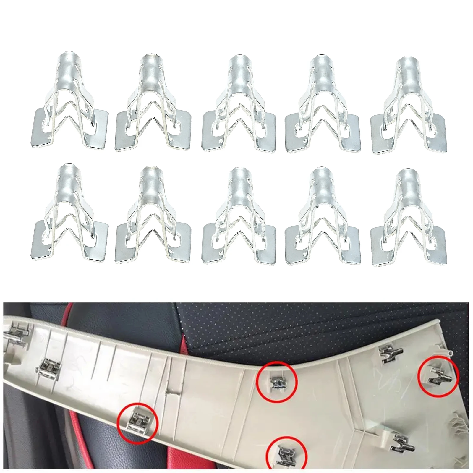 

15 Pcs Automobile Universal Clip Metal Clip 1.6*1.2cm Bumper Fender Grille Water Tank Manganese Steel Car Accessories