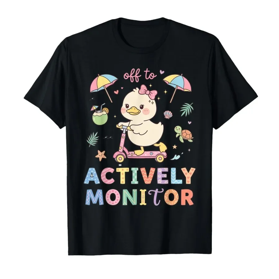 

Off to Actively Monitor Funny Goose Meme Teacher Test Day T-shirt For Men Women 100% Cotton T Shirts Short Sleeve Tops 0410-2