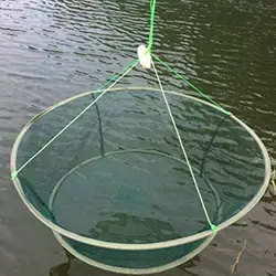 80/100cm Loose Mouth Folding Drop Fishing Net Shrimp Catcher Tank Casting Network Fish Eels Trap Cage Prawn Bait Crab Netting