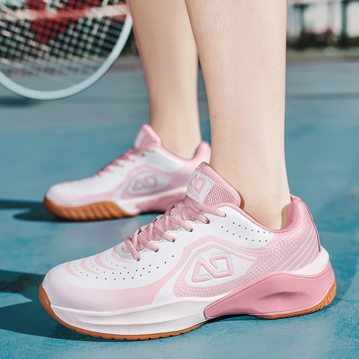 Unisex Badminton Shoes Breathable Non-slip Wear-resistant Lightweight Training Sneakers for Indoor Court Sports