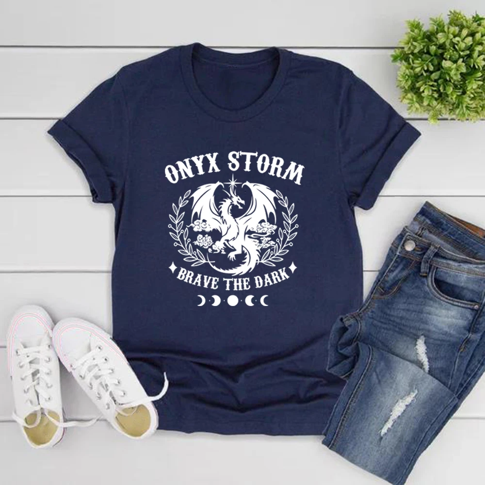 Onyx Storm T-shirts Fourth Wing Basgiath War College T Shirt Men Women Short Sleeve T-Shirts Vintage Unisex Streetwear Tee Tops