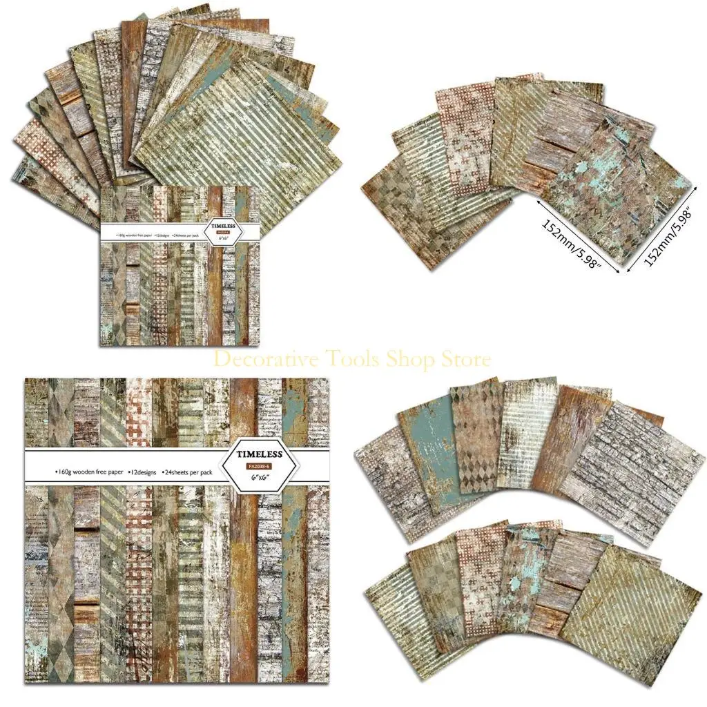 

QX2E Pattern Paper Set of 24 6in Fade Color Festival Holiday Card Decor