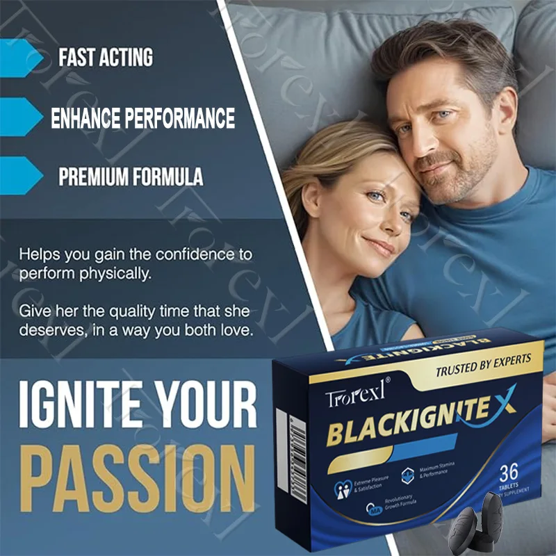 مكمل تعزيز الذكور الطبيعي من BlackIgniteX - يعزز القوة والصلابة للرجال، وأداء وتحسين القدرة على التحمل