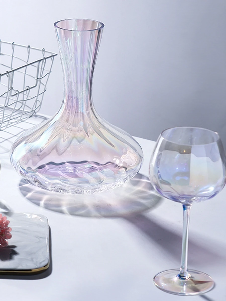 British Electroplated Crystal Glass Champagne Cup Colorful Lightweight Luxury Household Goblet for Hotel And Home Drinkware
