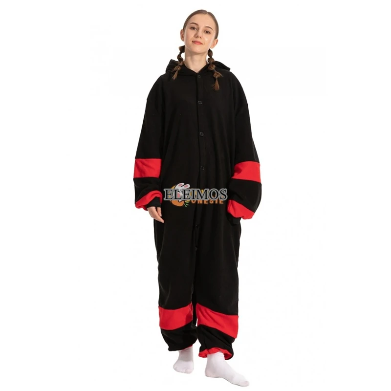 Halloween Onesie Black Cartoon Pajama For Adult Kids Women Men Animal Kigurumis Pyjamas Homewear Cosplay Party Costume