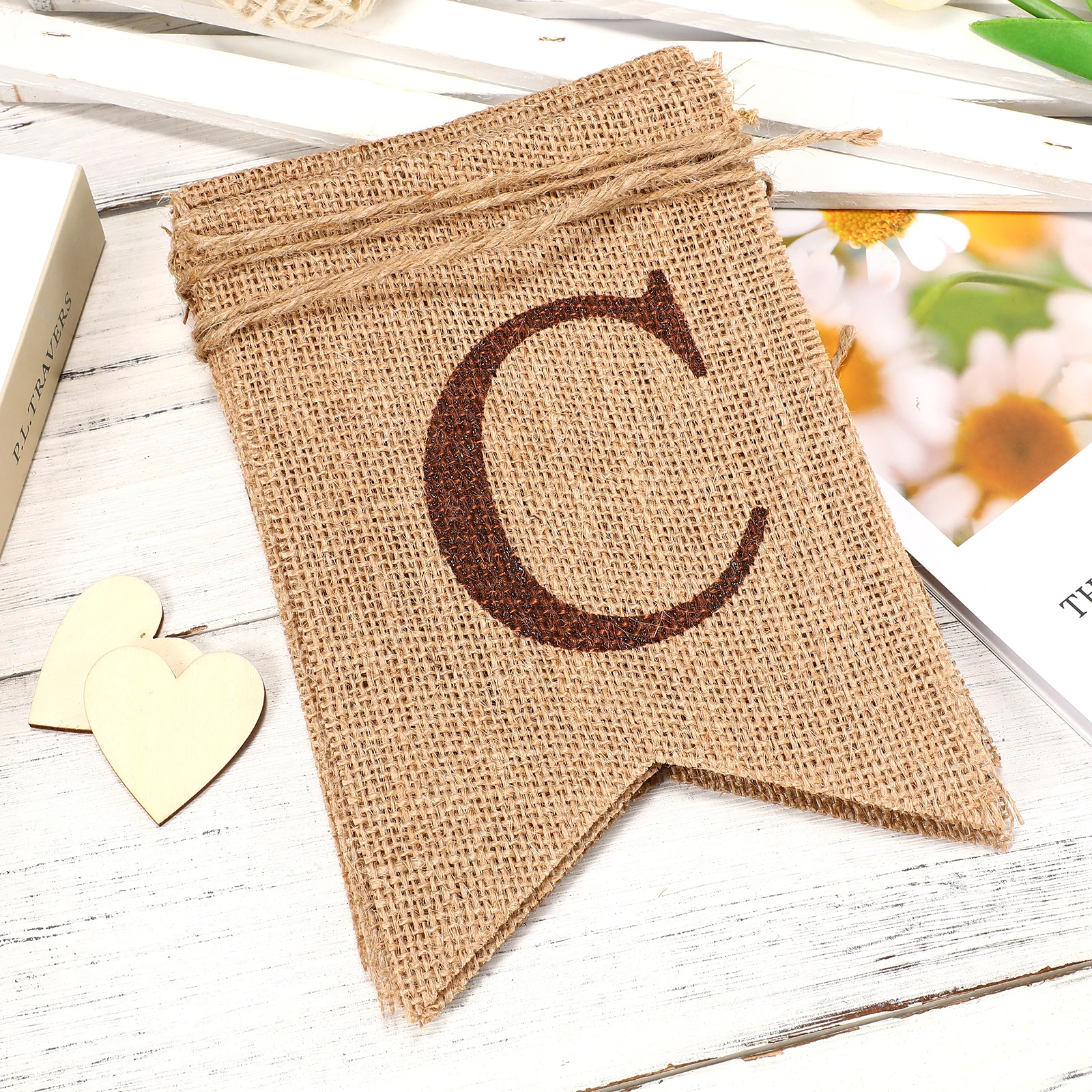 

Coffee Bar Banner Party Decorations Letter Patterns Linen Hanging Flags Garland Photo Props Family Gathering Wall Door