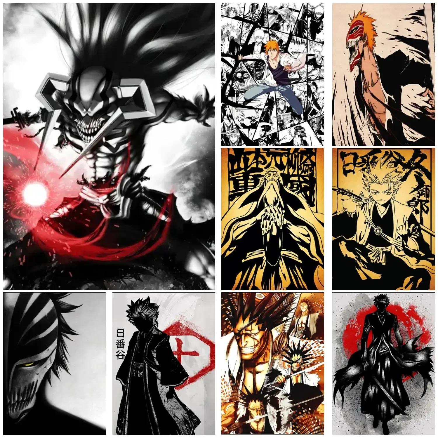 Bleach Anime Canvas Canvas Poster - Ichigo Kurosaki Wall Art Print for Bedroom & Game Room Decor