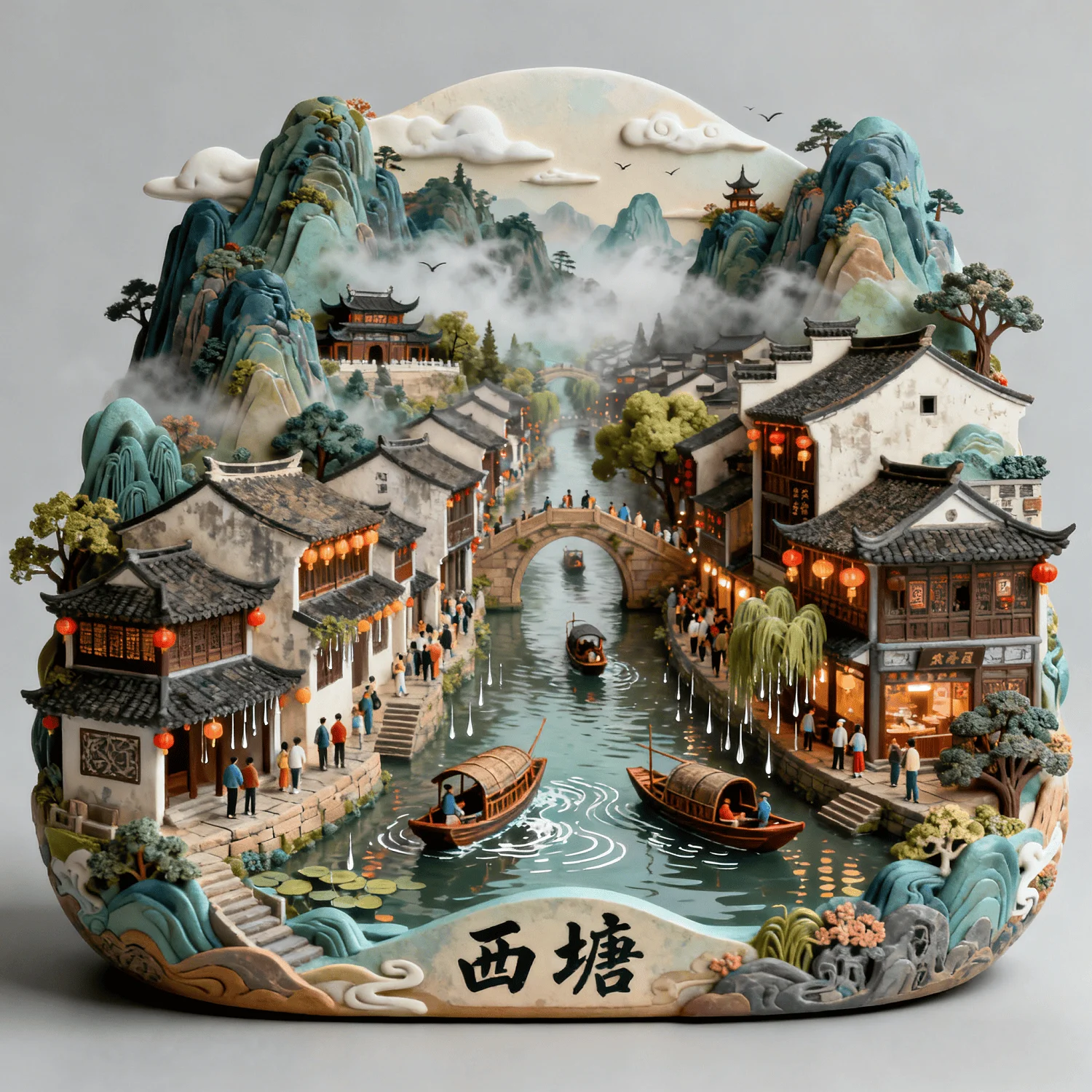 Zhejiang metal refrigerator magnet - embossed tourist attraction creative souvenir