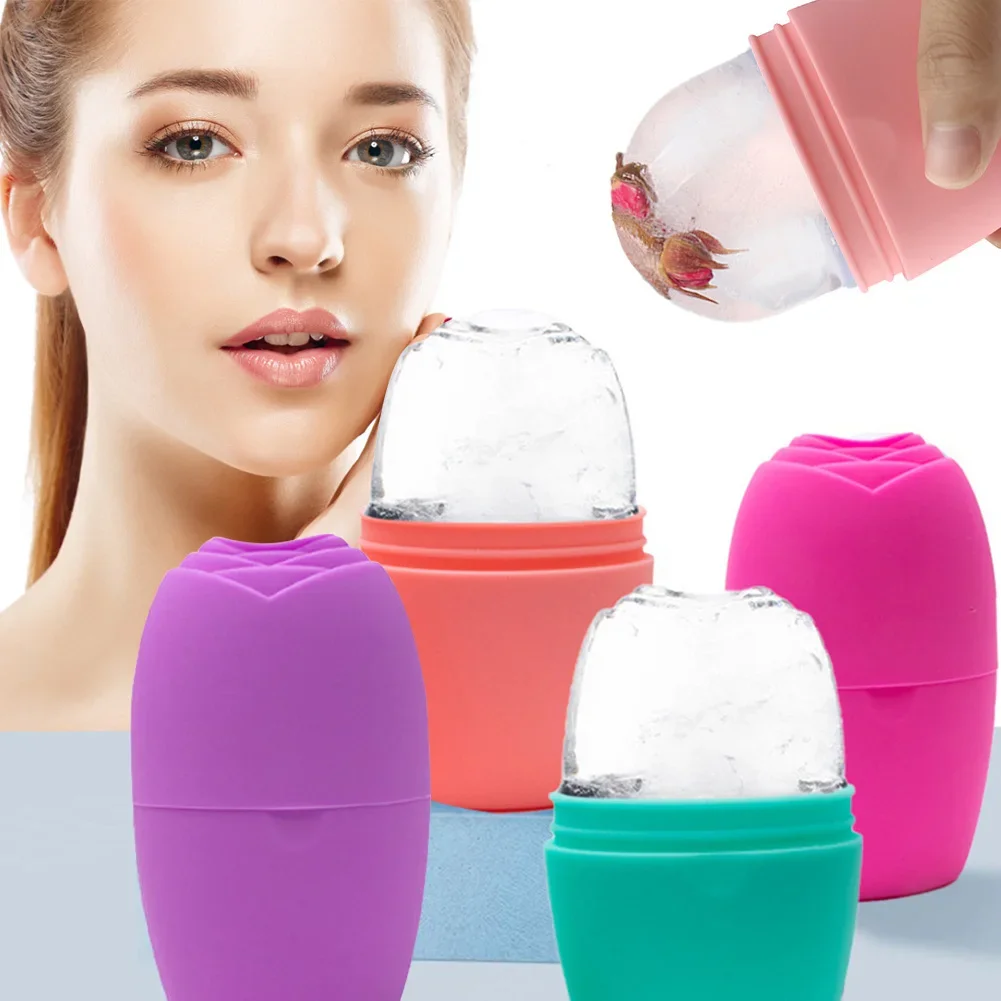 Roller Face Skincare Beauty Tool Facial Roller Silicone Ice Cube Massager Face Ice Roller Therapy for Muscle Redness Bruises Use