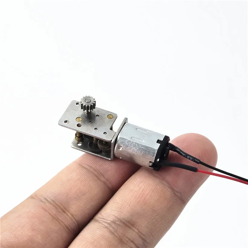 Mini N20 Gear Motor DC 3V 3.7V 20RPM Slow Speed All Metal Gearbox Engine Right Angle 14T Output Gear Shaft For 3D Printer Robot