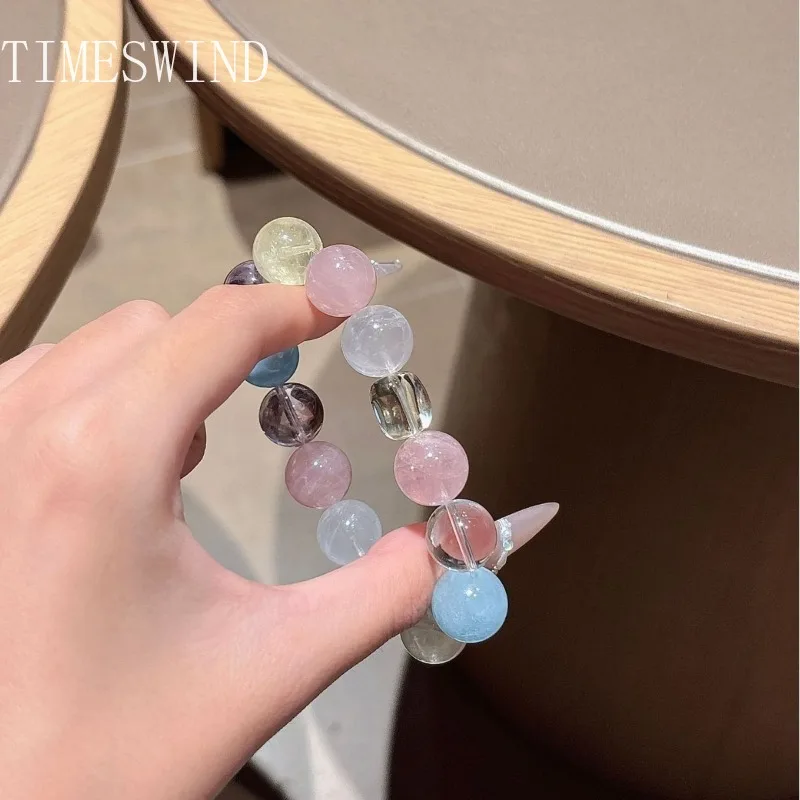 

TIMESWIND Аутентичный кристалл натуральный многоцветный круглый бисер квадратный женский модный ювелирный браслет с сертификатом