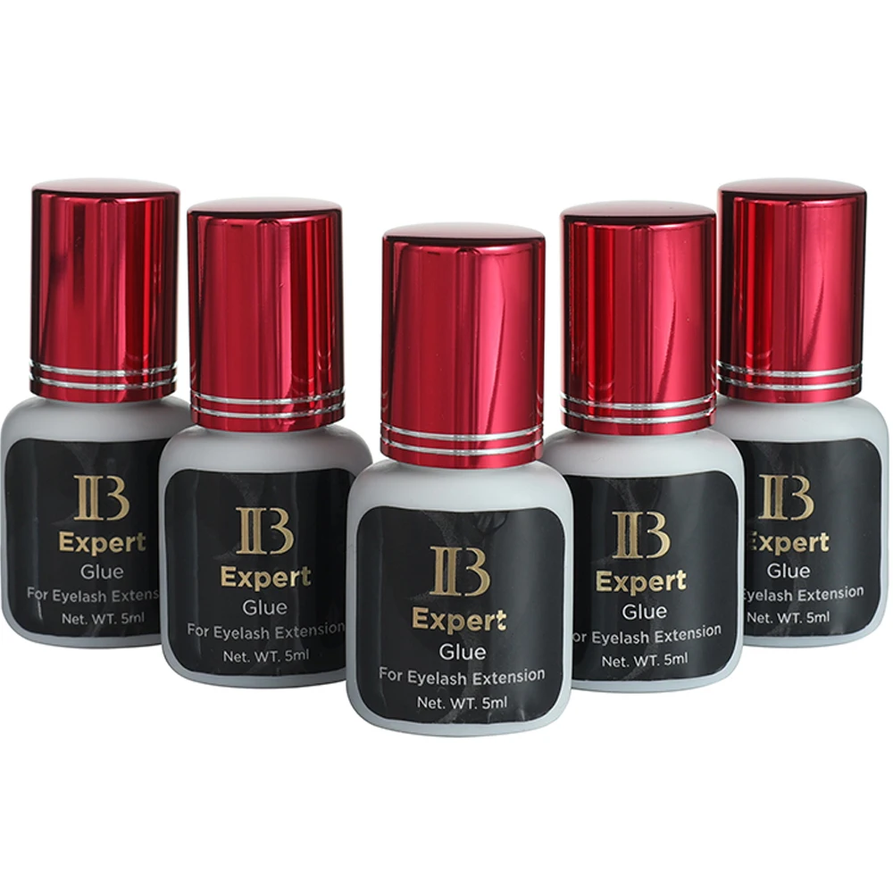 Eu beleza ib expert cola 1-2s seco rápido original coreia extensões de cílios cola 5ml novo tampão de metal adesivo rótulo privado aceitar