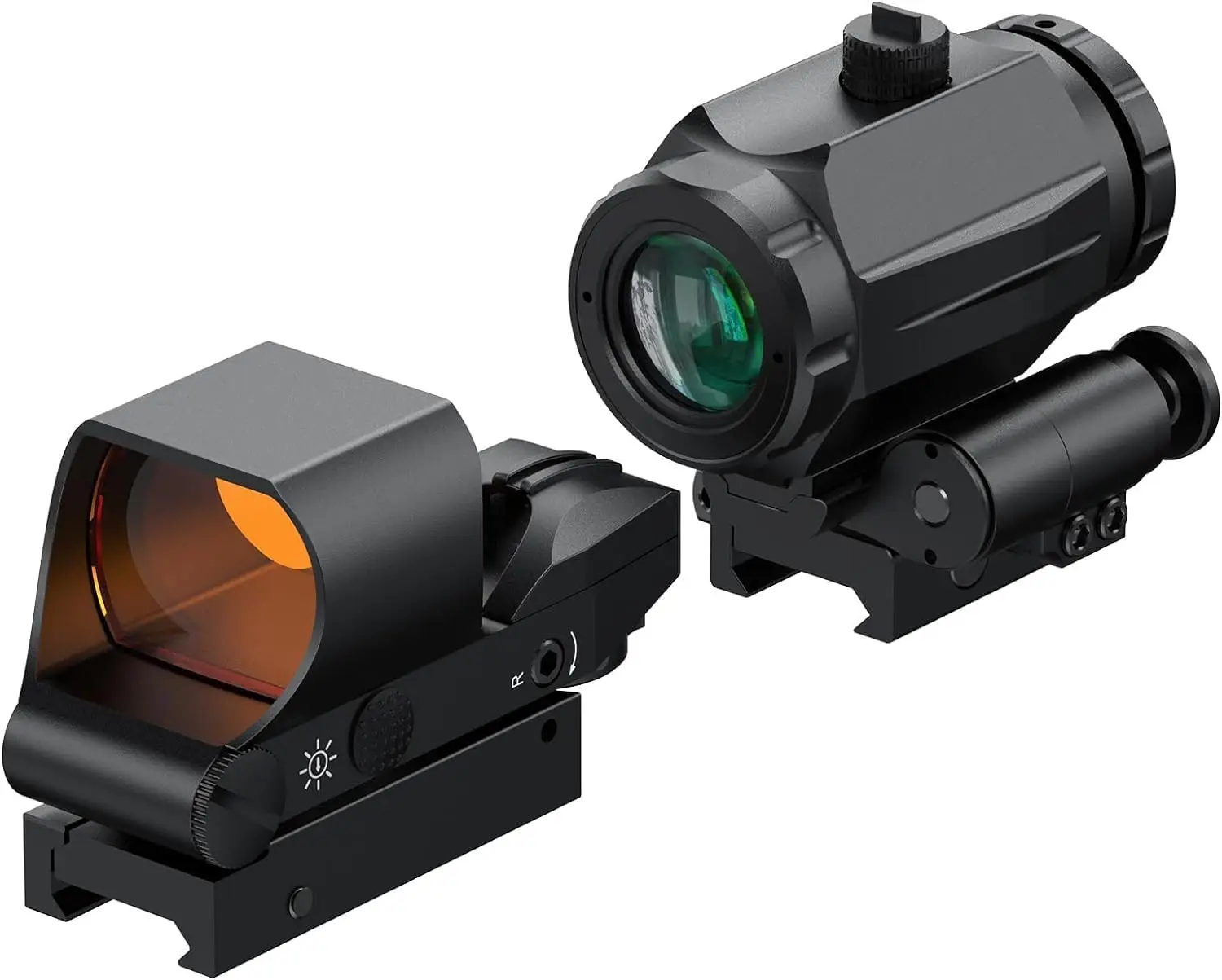 RS-30 Red Dot Sight with M40 3X Magnifier Combo Kit, Multiple Reticle System Red Dot Sight & Magnifier Built-in Flip Mount Combo