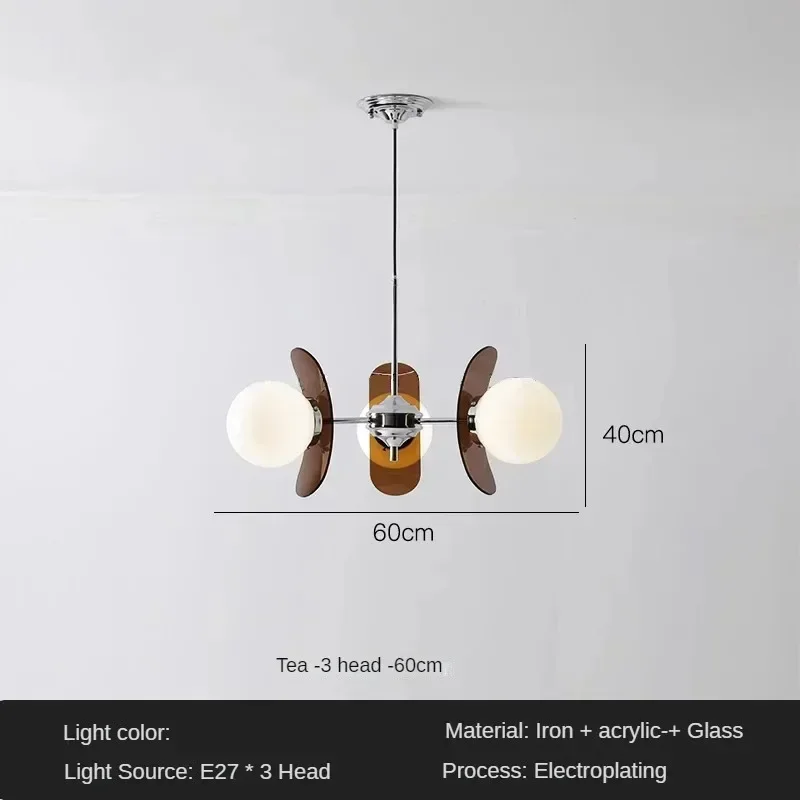 Simple Retro Restaurant Dining Table Living Room Chandelier Silent Wind Master Bedroom Eye Protection.