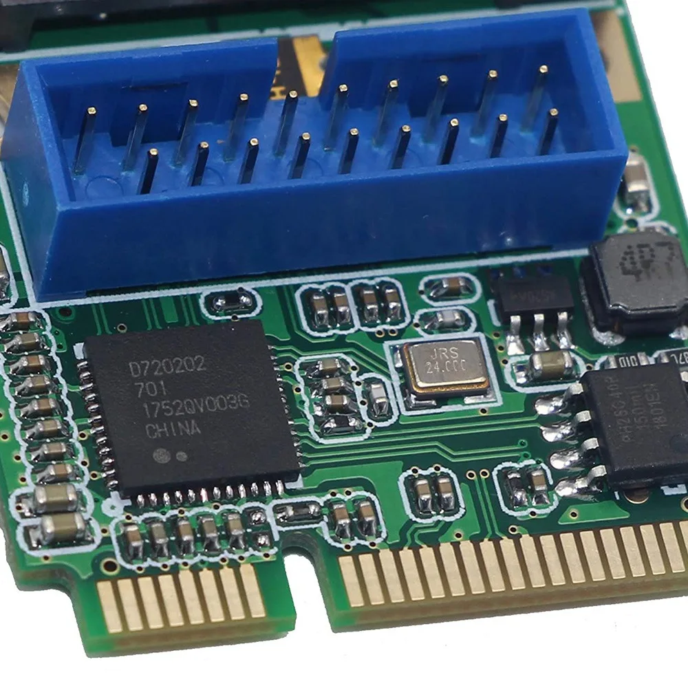 Karta adaptera EDT-Mini Pci-E na USB3.0 Mini Pcie na 19-pinową/20-pinową kartę rozszerzeń USB 3.0 z 15-pinowymi portami zasilania Sata dla komputerów stacjonarnych