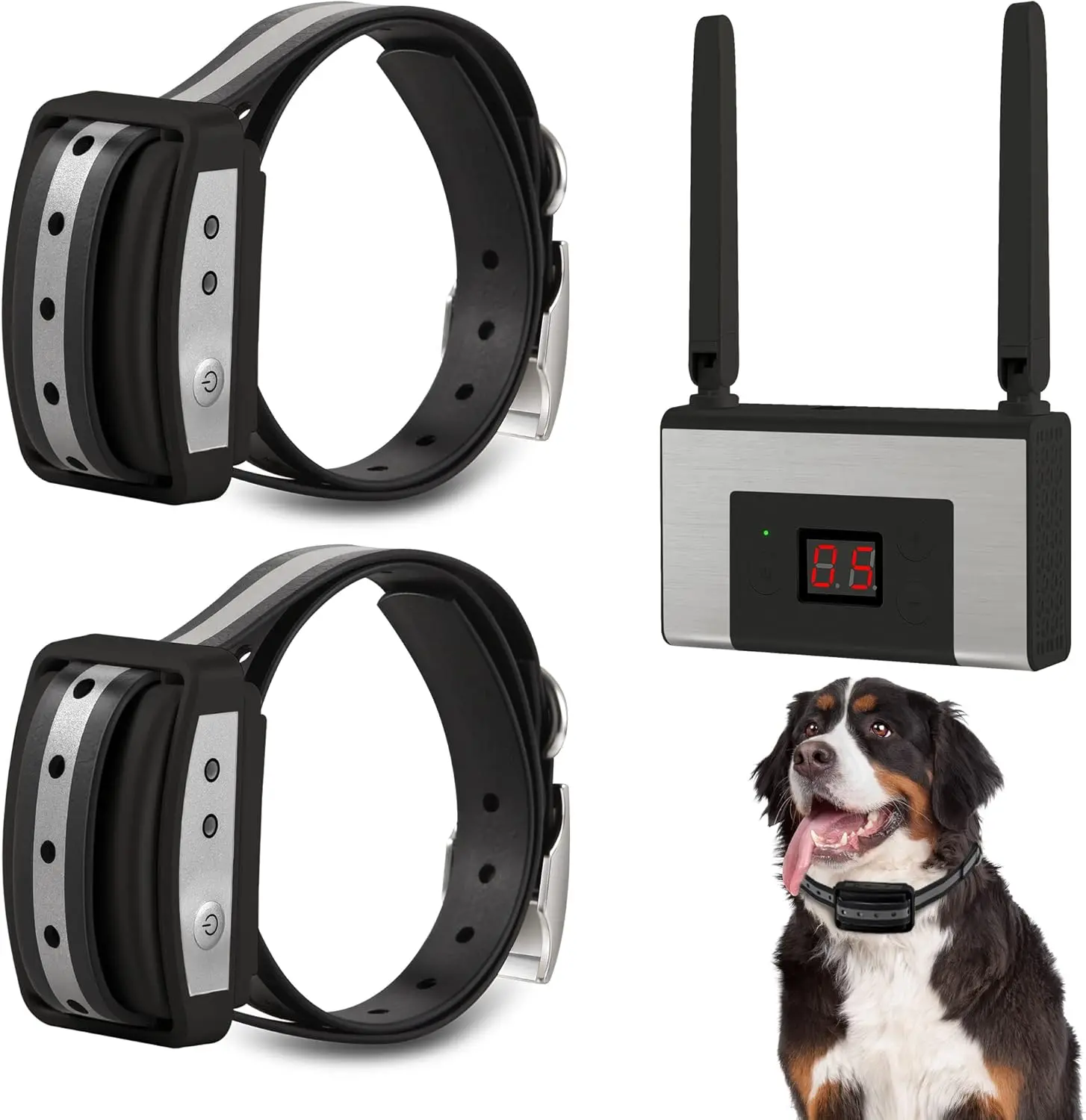 Electric Wireless Dog Fence System, Pet Containment System for 2 Dogs and Pets with Waterproof and Rechargeable Collar Receiver