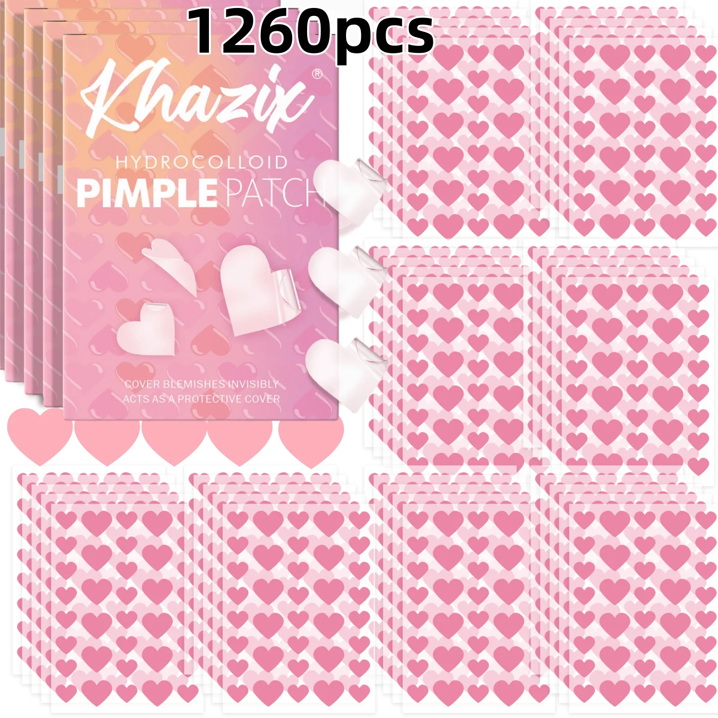 다양한 색상의 별 여드름 패치, 얼굴 여드름 패치, 컨실러 여드름 패치, 여드름 패치 1260개, 초박형 및 b