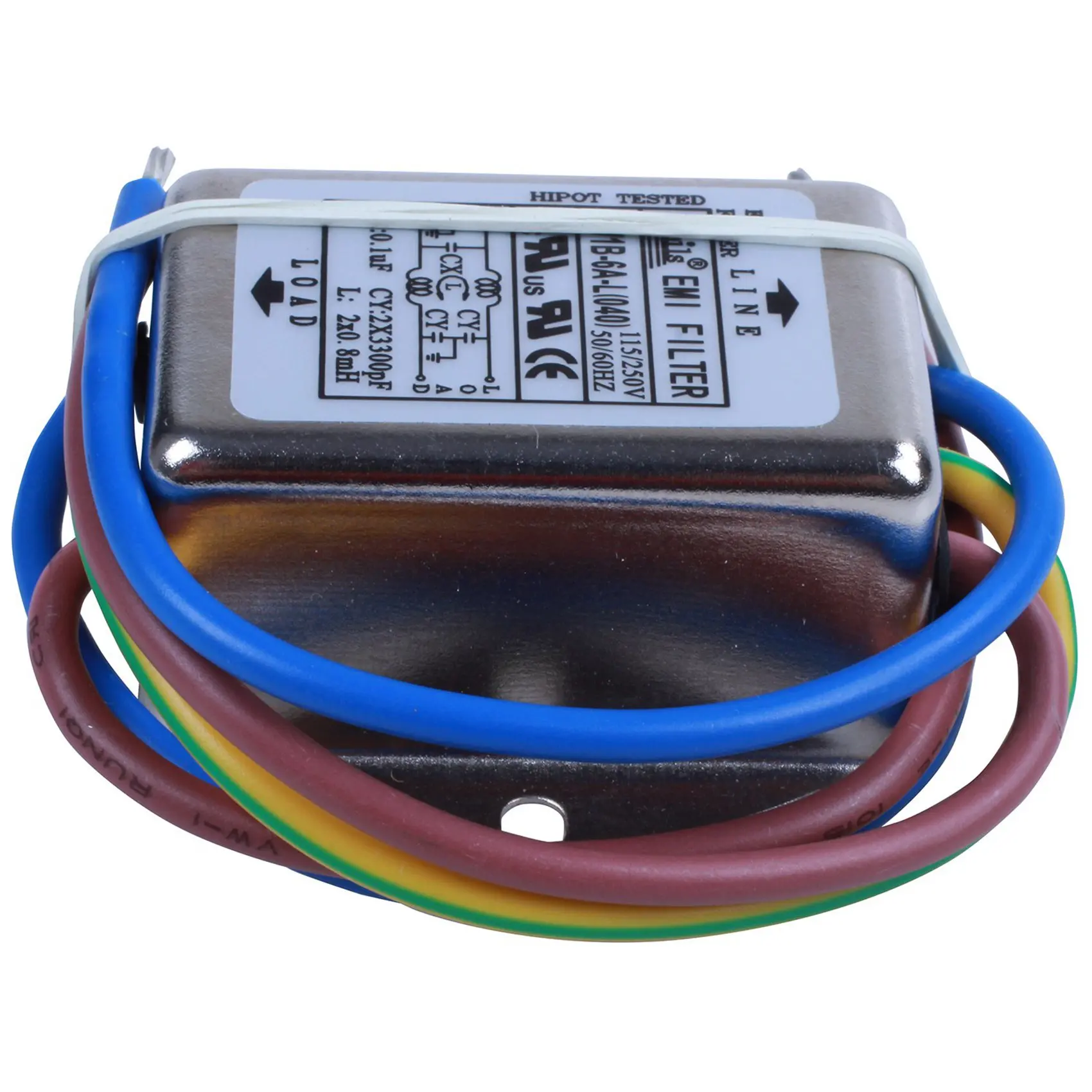 

Компактный 2X AC 115 В/250 В 6 А EMI индивидуальный фазовый фильтр шума