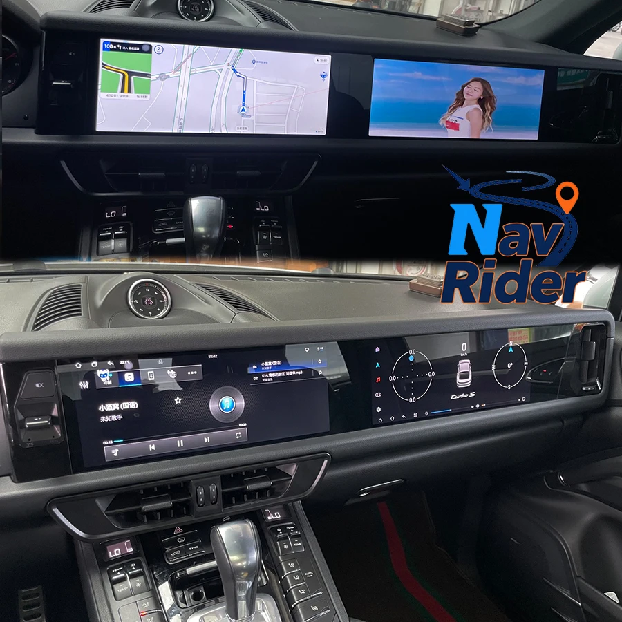 

12,3 + 12,3 "двойной экран Carplay Android для Porsche Cayenne 2010-2017 автомобильный GPS-навигатор мультимедийный видеоплеер головное устройство радио