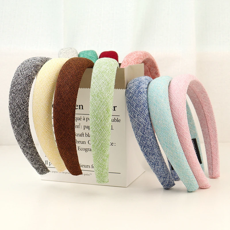 Tweed Headbands Red Green Black Coffee Yellow Blue Fabric Sponge Hairbands for Women Hair Accessories Girls Fashion Headwear