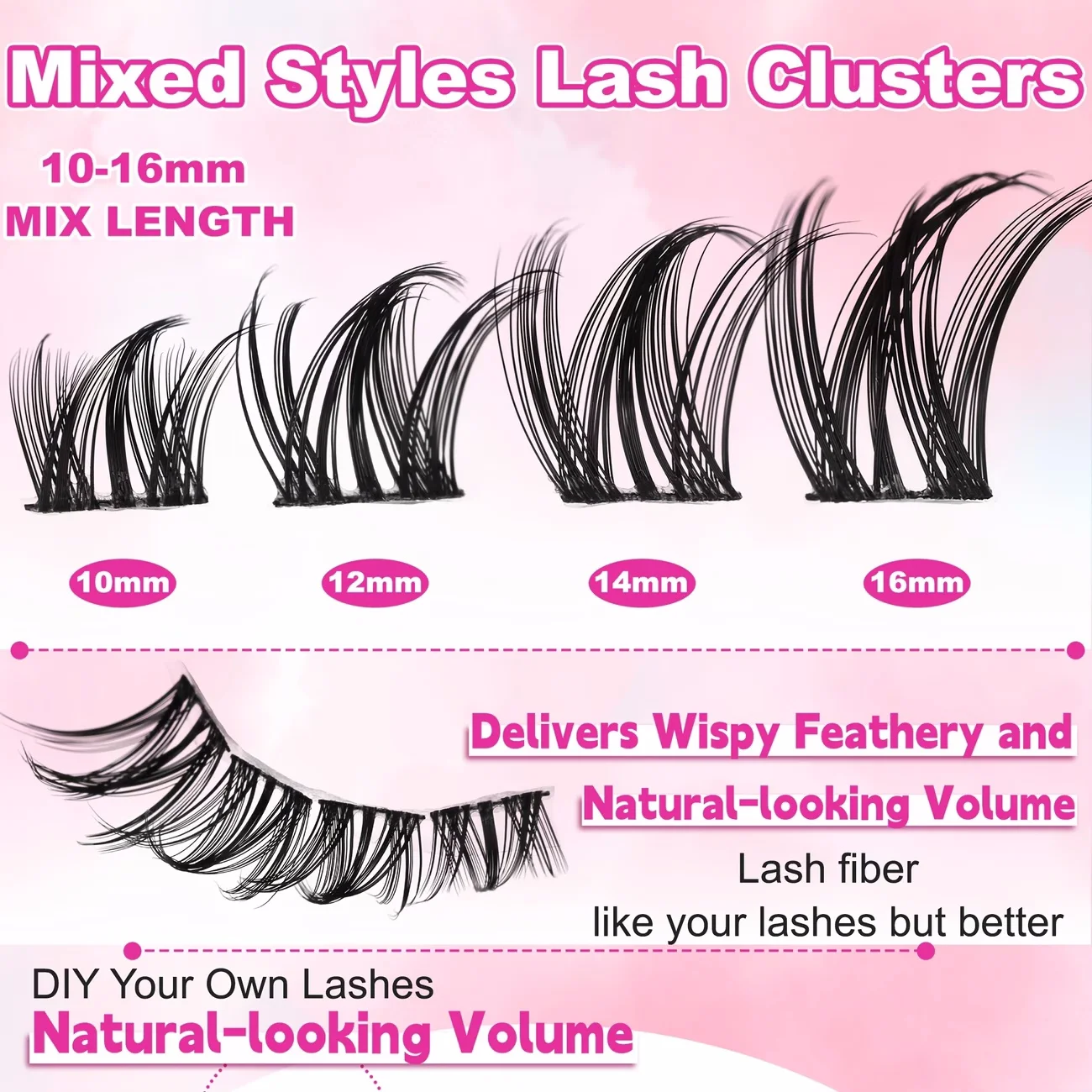 WINKLURE New 32rows Mix Lash Clusters Lashes Cluster Natural Manga Look Lash DIY Eyelash Extension Reusable Natural Lashes