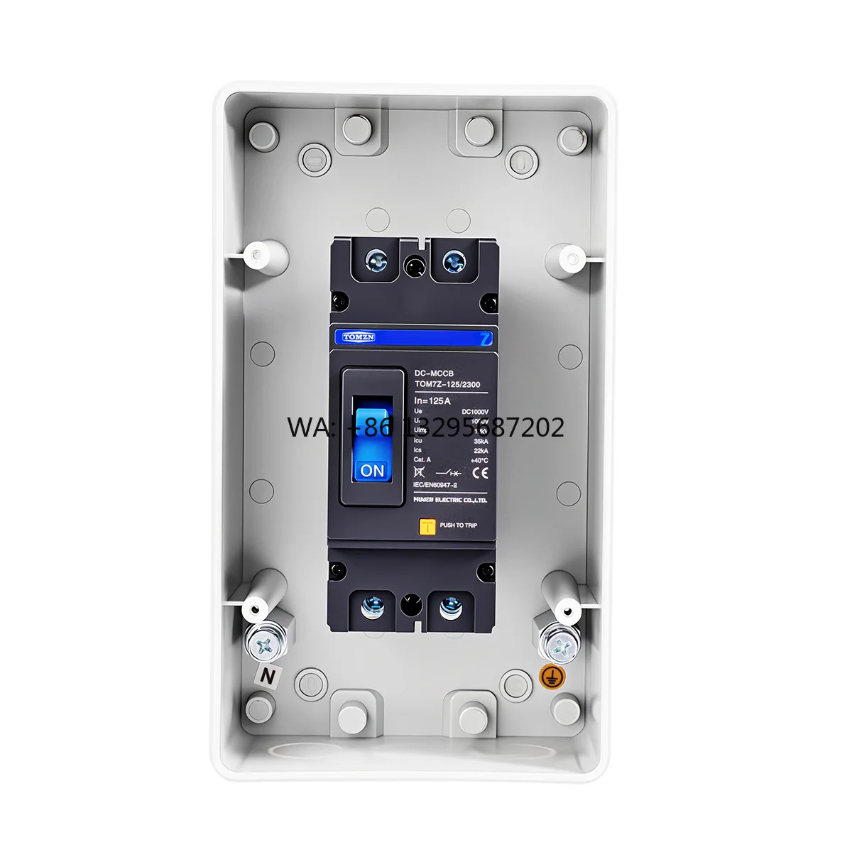 

TOPV125 100A 125A MCCB Combiner Box Built-in Moulded Case Circuit Breaker TOM7Z 2P 500V 600V 1000V IP66 PV system